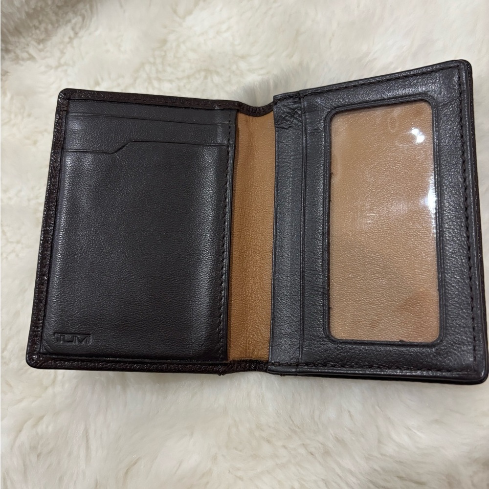 Tumi Dark Brown Leather Card Holder